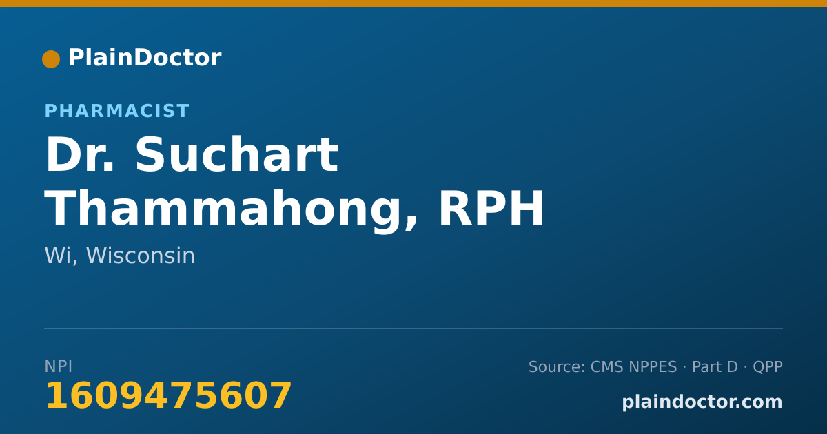 Shareable card for Suchart Thammahong, RPH - Pharmacist, Wi, WI