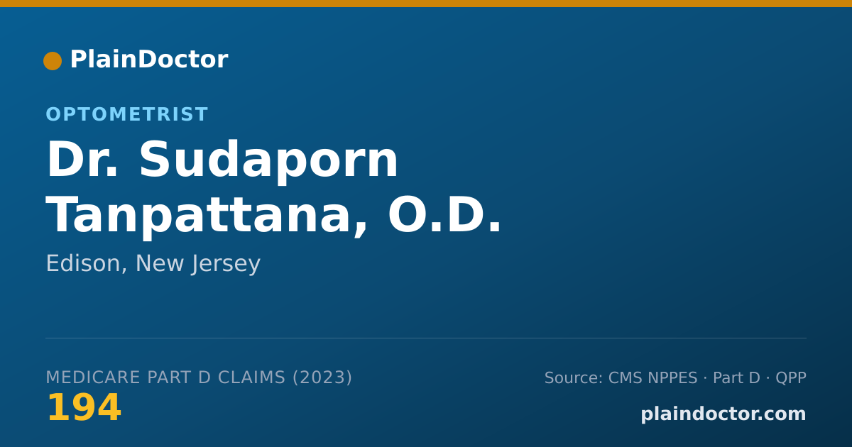 Shareable card for Sudaporn Tanpattana, O.D. - Optometrist, Edison, NJ