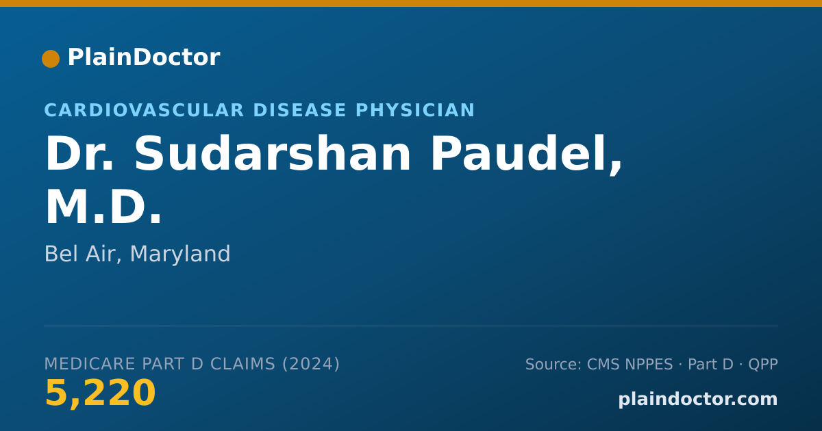 Shareable card for Sudarshan Paudel, M.D. - Cardiovascular Disease Physician, Bel Air, MD