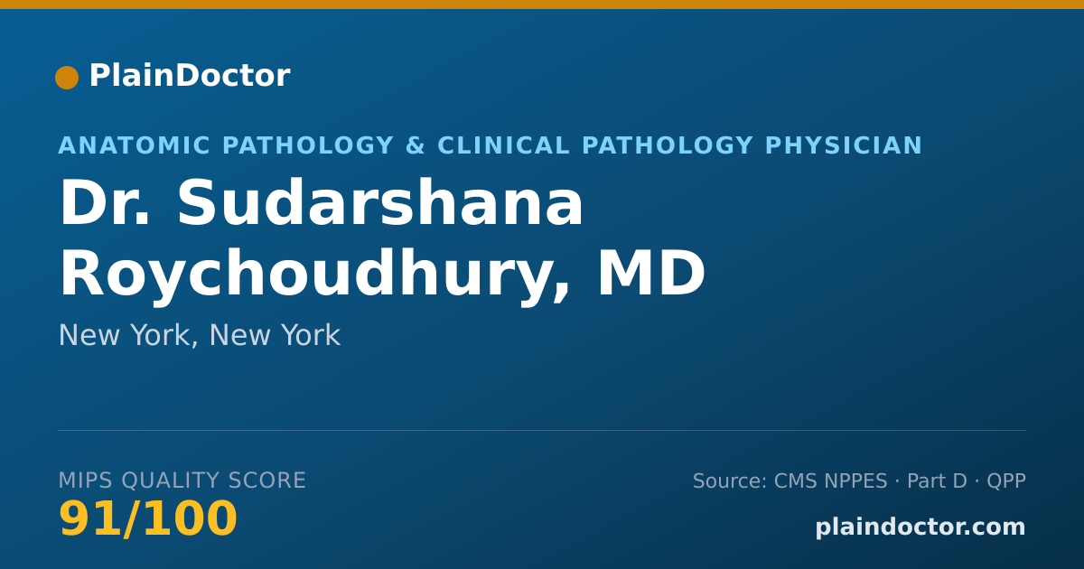 Shareable card for Sudarshana Roychoudhury, MD - Anatomic Pathology & Clinical Pathology Physician, New York, NY