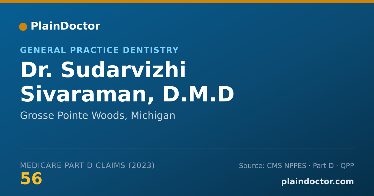 Shareable card for Sudarvizhi Sivaraman, D.M.D - General Practice Dentistry, Grosse Pointe Woods, MI
