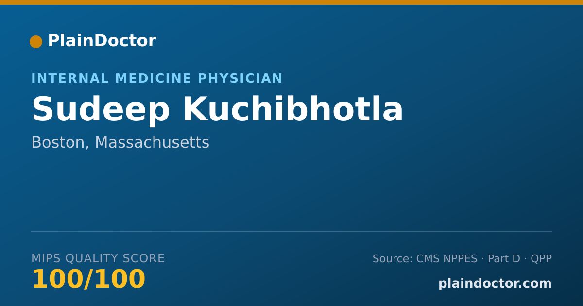 Shareable card for Sudeep Kuchibhotla - Internal Medicine Physician, Boston, MA