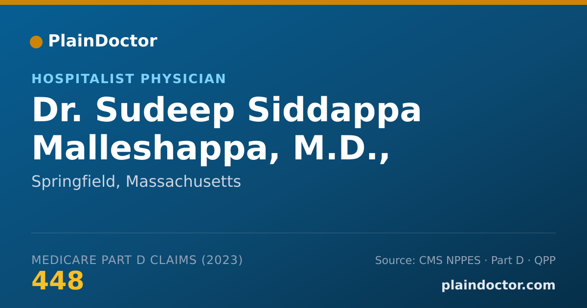 Shareable card for Sudeep Siddappa Malleshappa, M.D., - Hospitalist Physician, Springfield, MA