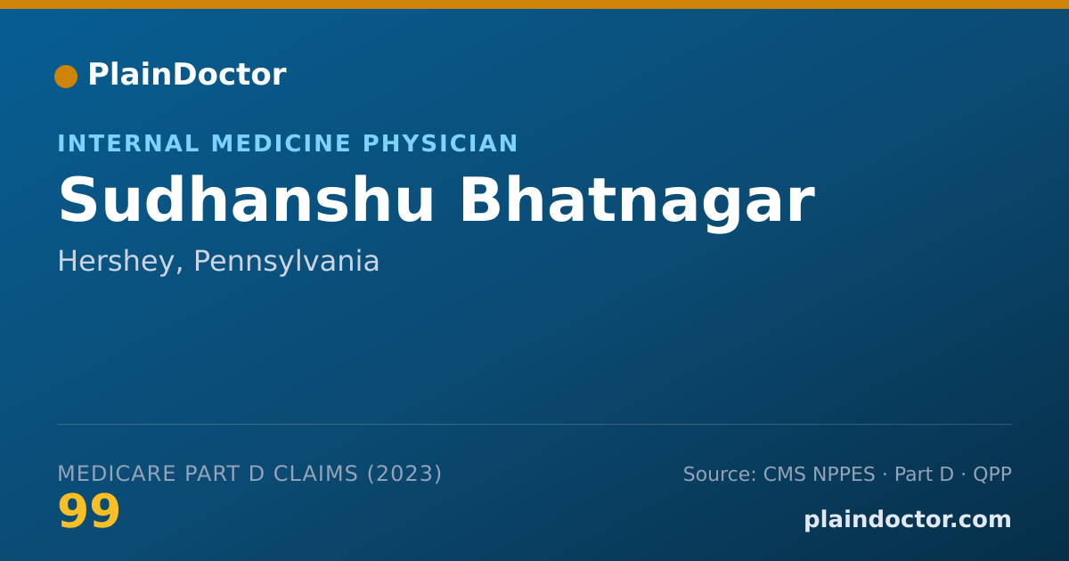 Shareable card for Sudhanshu Bhatnagar - Internal Medicine Physician, Hershey, PA