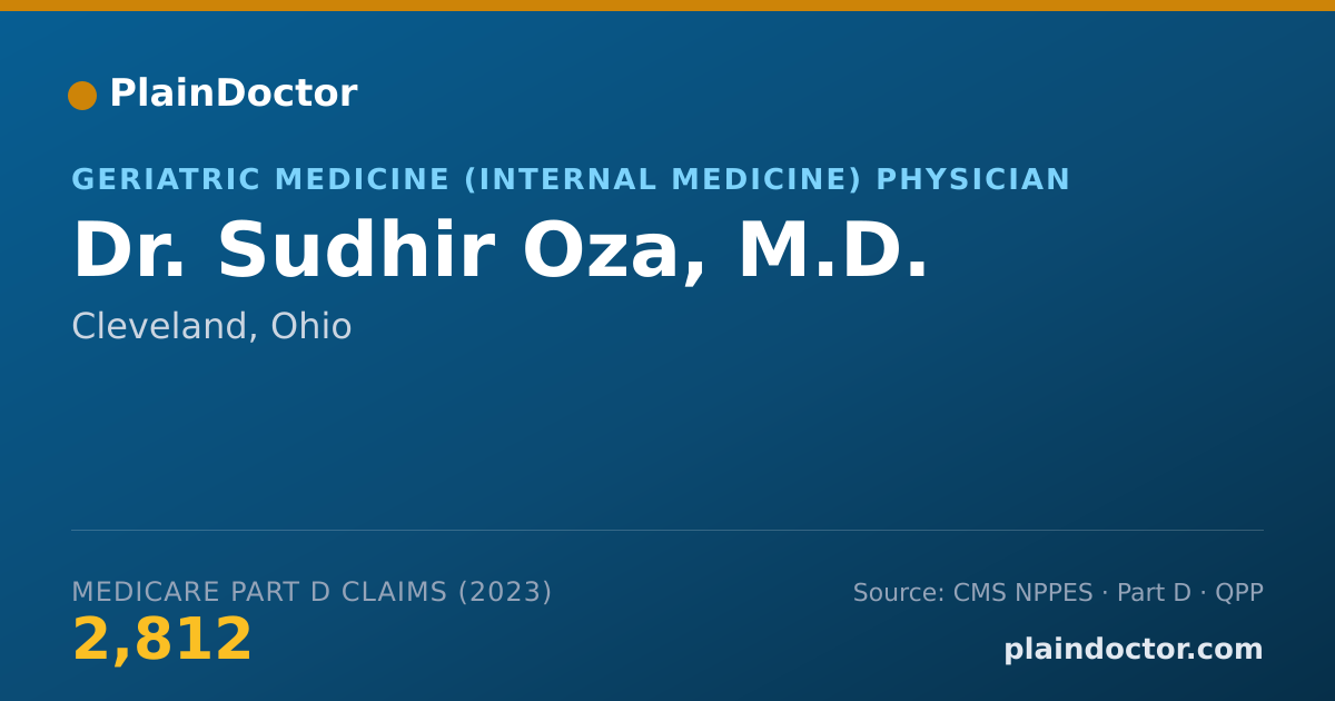 Shareable card for Sudhir Oza, M.D. - Geriatric Medicine (Internal Medicine) Physician, Cleveland, OH