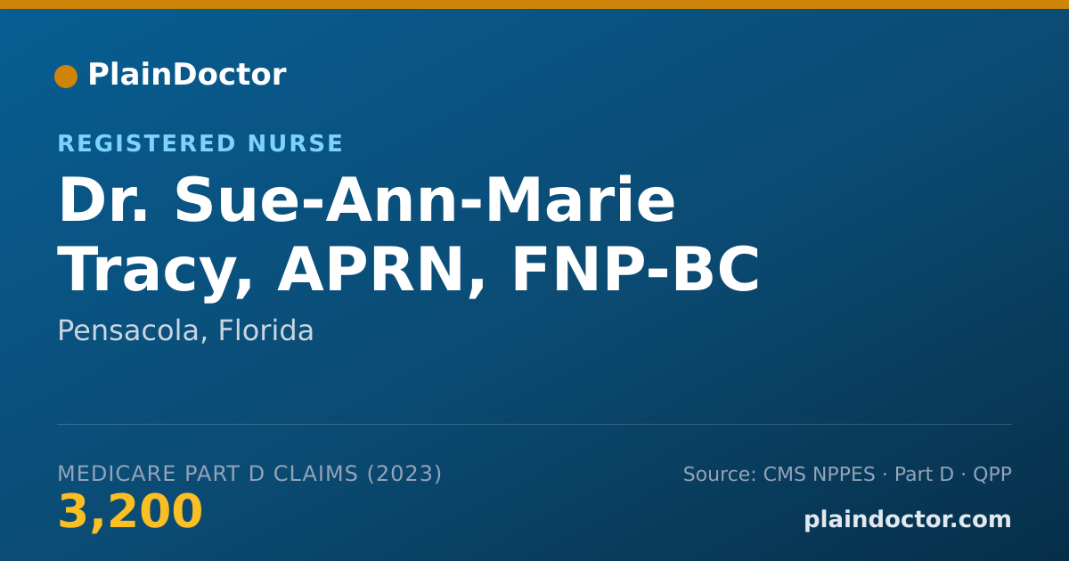Shareable card for Sue-Ann-Marie Tracy, APRN, FNP-BC - Registered Nurse, Pensacola, FL