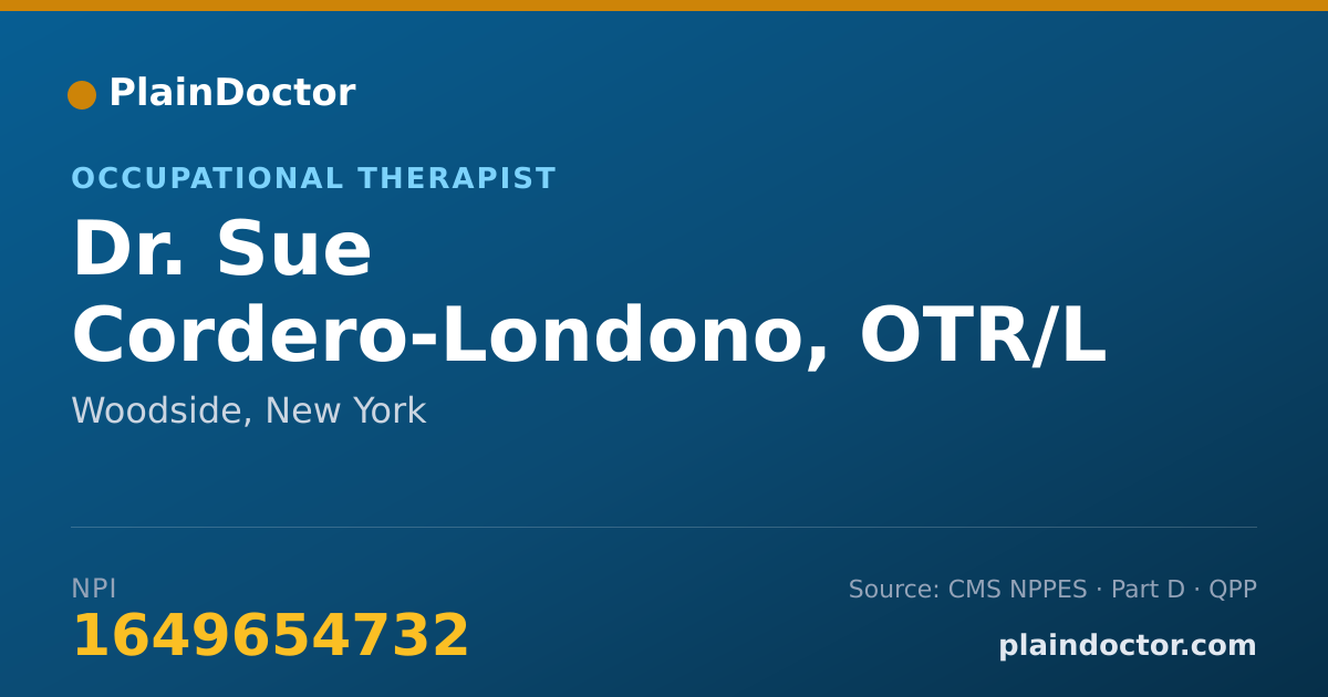 Shareable card for Sue Cordero-Londono, OTR/L - Occupational Therapist, Woodside, NY