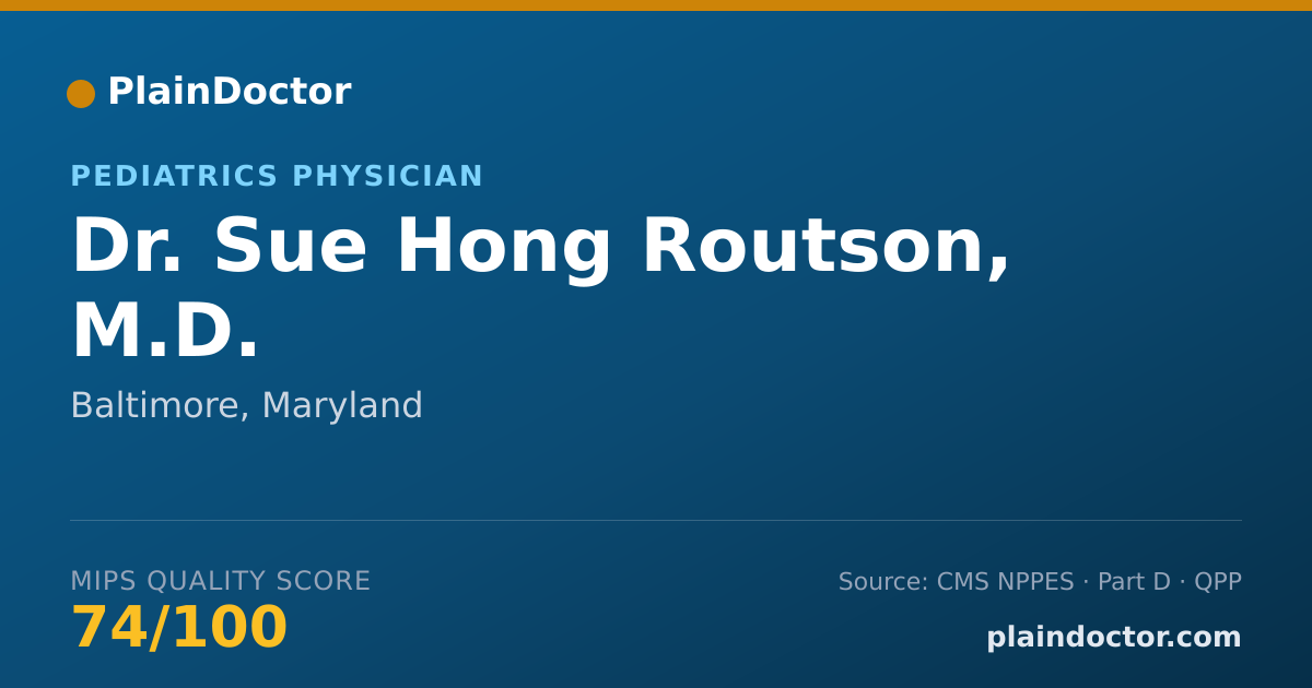 Shareable card for Sue Hong Routson, M.D. - Pediatrics Physician, Baltimore, MD