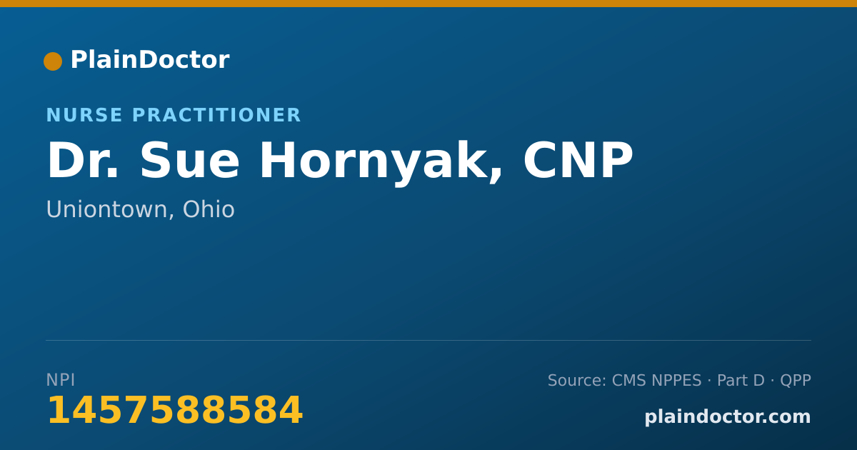 Shareable card for Sue Hornyak, CNP - Nurse Practitioner, Uniontown, OH