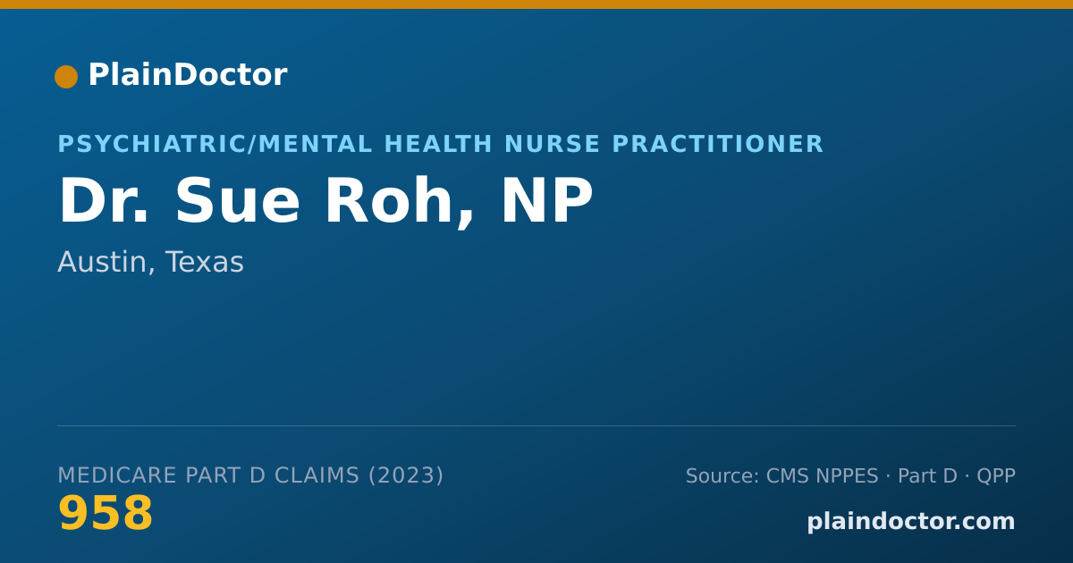 Shareable card for Sue Roh, NP - Psychiatric/Mental Health Nurse Practitioner, Austin, TX