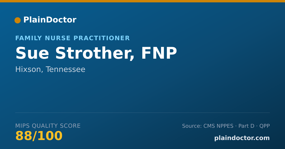 Shareable card for Sue Strother, FNP - Family Nurse Practitioner, Hixson, TN