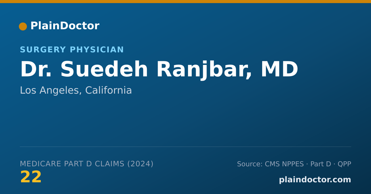 Shareable card for Suedeh Ranjbar, MD - Surgery Physician, Los Angeles, CA