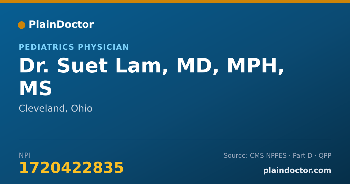 Shareable card for Suet Lam, MD, MPH, MS - Pediatric Emergency Medicine (Pediatrics) Physician, Cleveland, OH