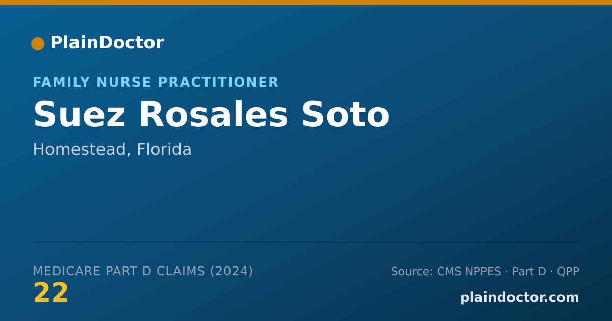 Shareable card for Suez Rosales Soto - Family Nurse Practitioner, Homestead, FL