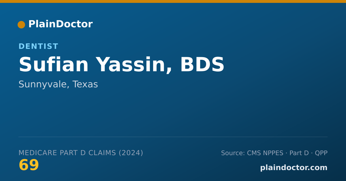 Shareable card for Sufian Yassin, BDS - Dentist, Sunnyvale, TX