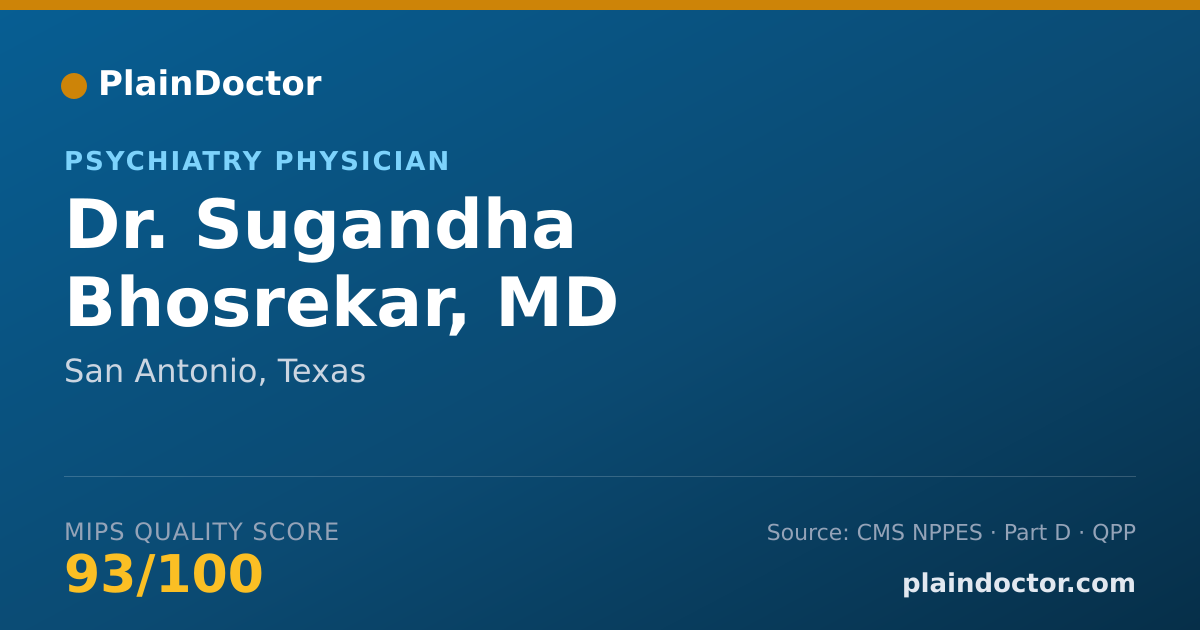 Shareable card for Sugandha Bhosrekar, MD - Psychiatry Physician, San Antonio, TX