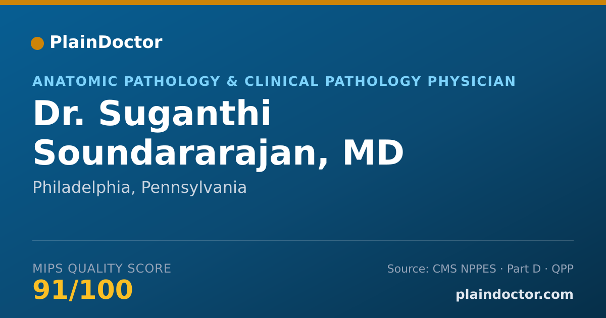 Shareable card for Suganthi Soundararajan, MD - Anatomic Pathology & Clinical Pathology Physician, Philadelphia, PA