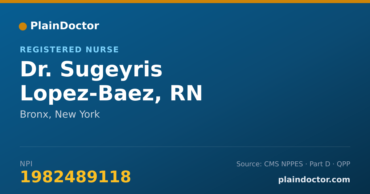 Shareable card for Sugeyris Lopez-Baez, RN - Registered Nurse, Bronx, NY