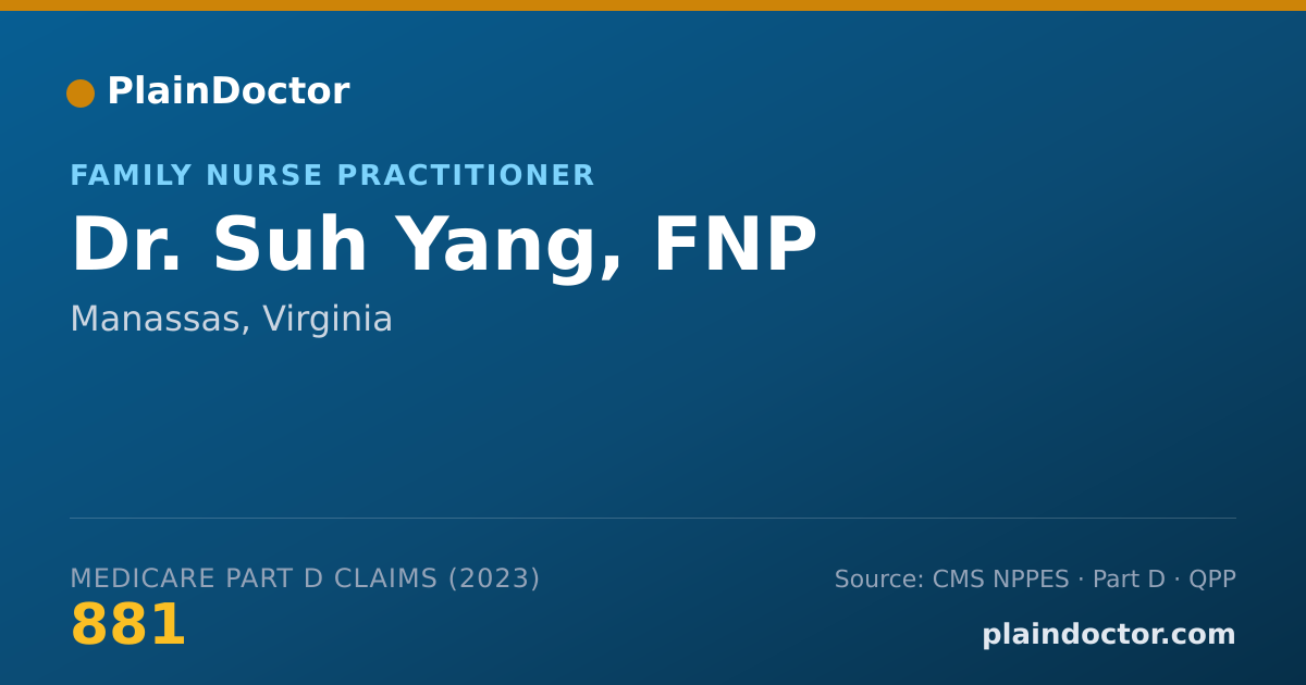 Shareable card for Suh Yang, FNP - Family Nurse Practitioner, Manassas, VA