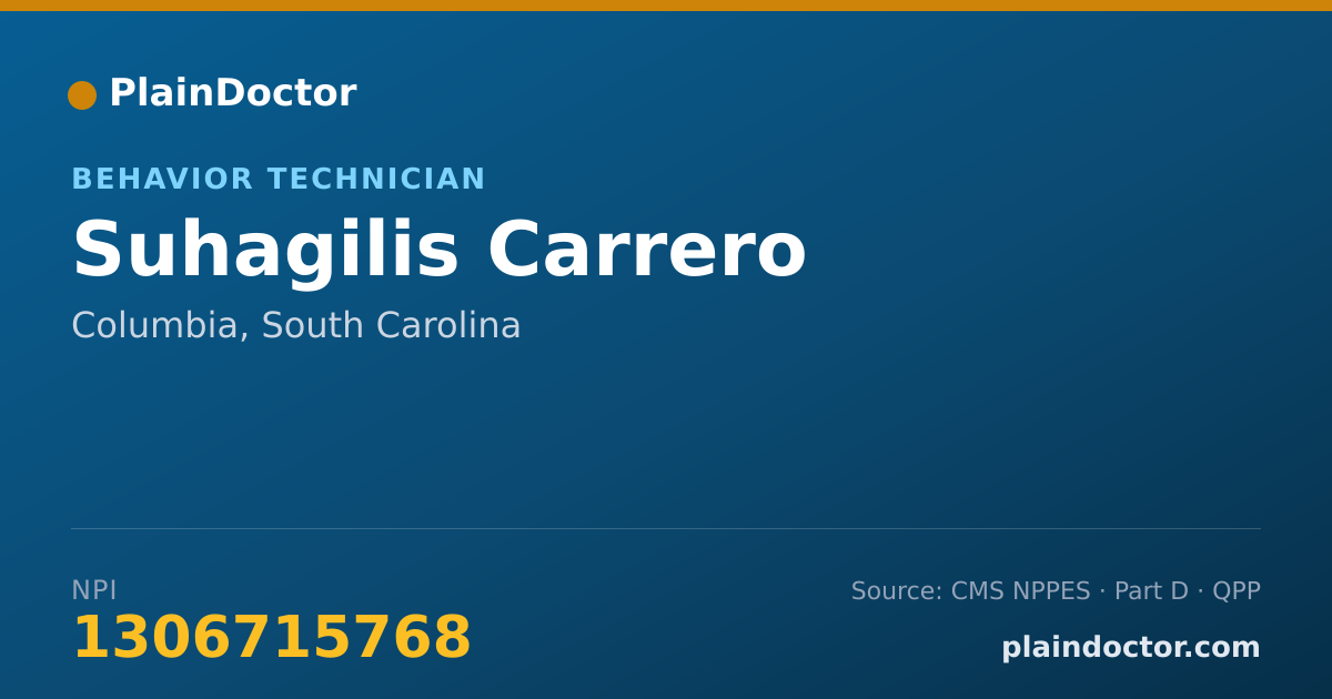 Shareable card for Suhagilis Carrero - Behavior Technician, Columbia, SC