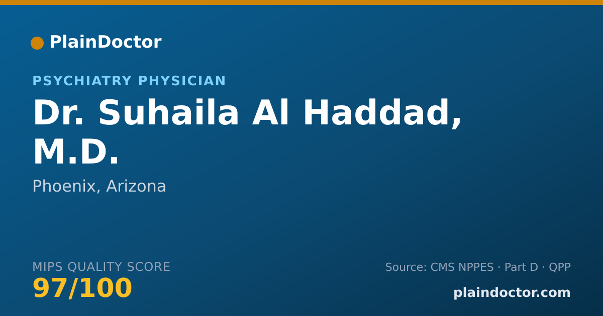 Shareable card for Suhaila Al Haddad, M.D. - Psychiatry Physician, Phoenix, AZ