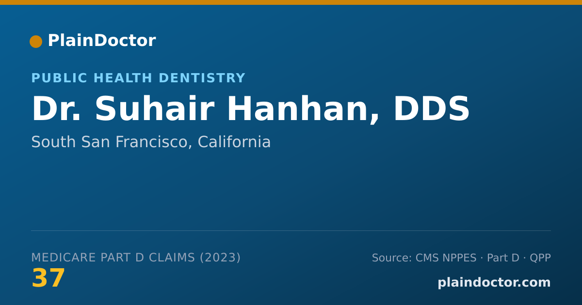 Shareable card for Suhair Hanhan, DDS - Public Health Dentistry, South San Francisco, CA