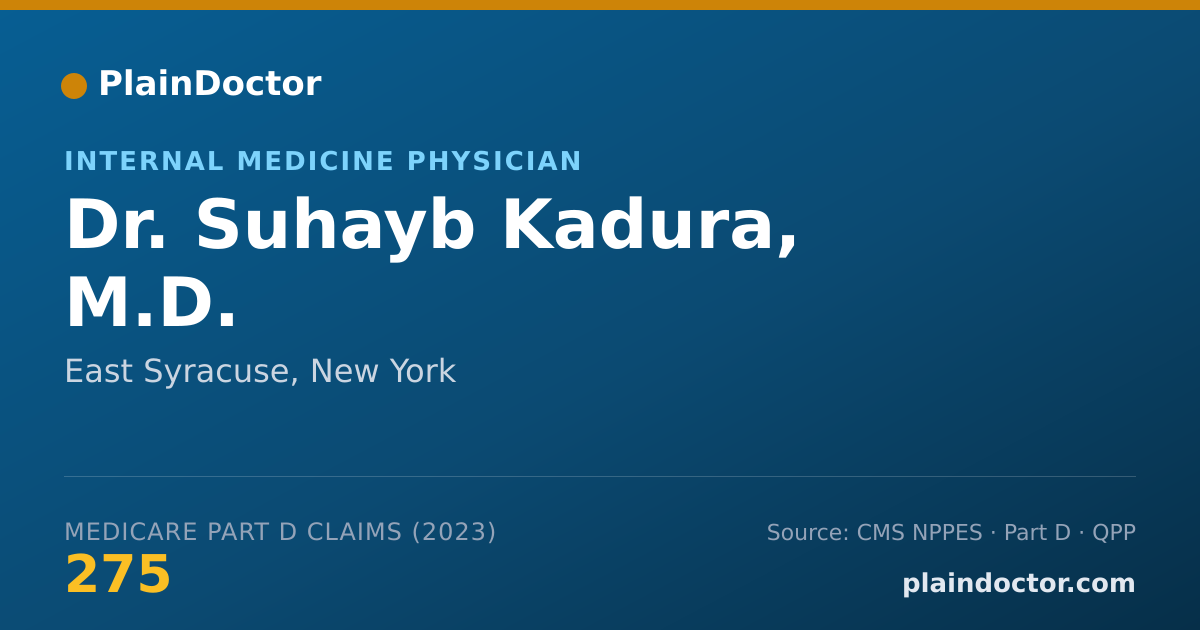 Shareable card for Suhayb Kadura, M.D. - Internal Medicine Physician, East Syracuse, NY