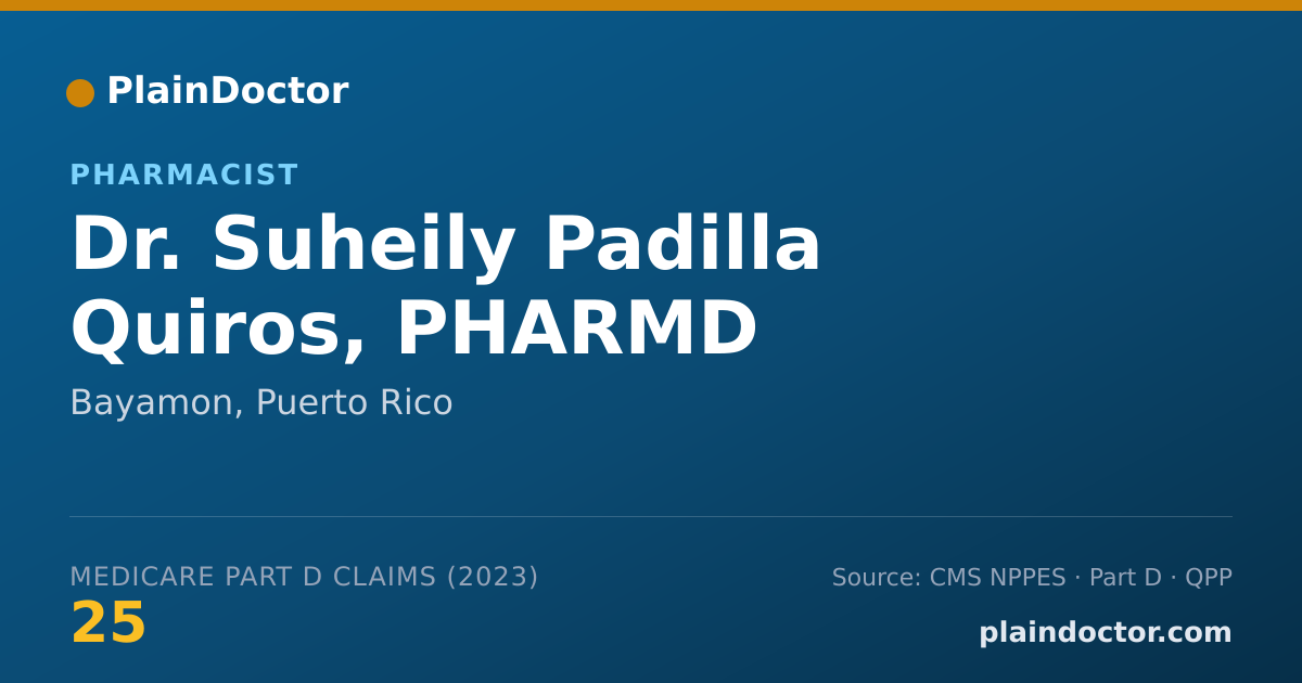Shareable card for Suheily Padilla Quiros, PHARMD - Pharmacist, Bayamon, PR