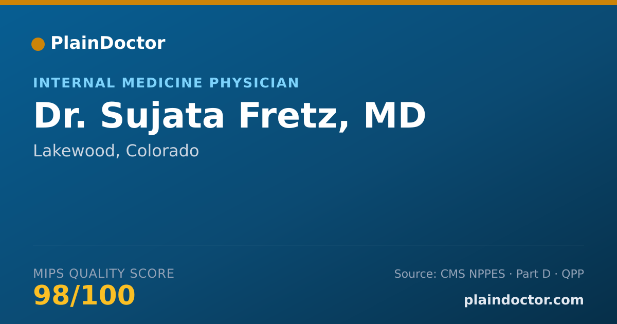 Shareable card for Sujata Fretz, MD - Internal Medicine Physician, Lakewood, CO