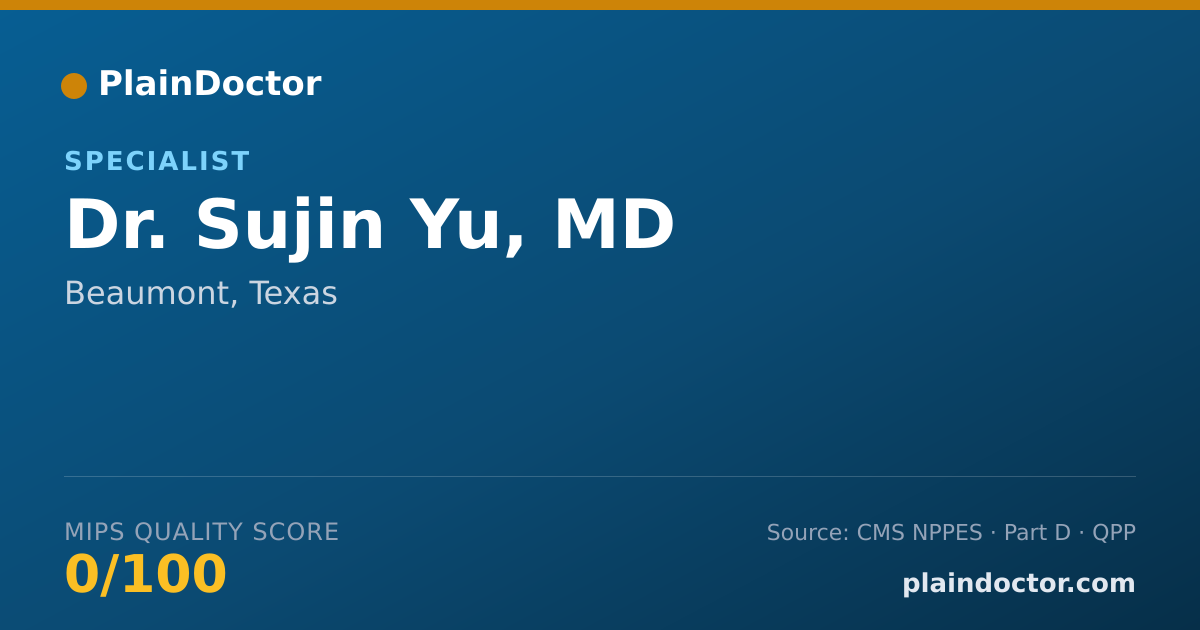 Shareable card for Sujin Yu, MD - Specialist, Beaumont, TX