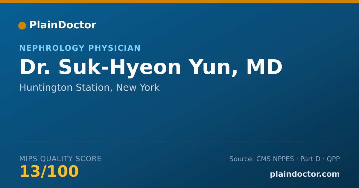 Shareable card for Suk-Hyeon Yun, MD - Nephrology Physician, Huntington Station, NY