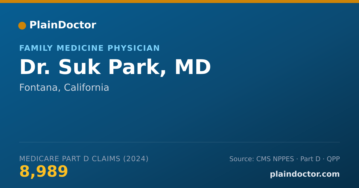 Shareable card for Suk Park, MD - Family Medicine Physician, Fontana, CA