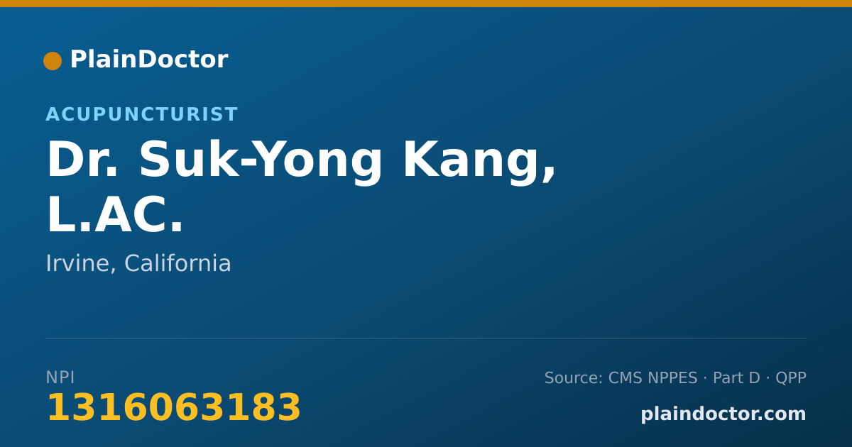 Shareable card for Suk-Yong Kang, L.AC. - Acupuncturist, Irvine, CA