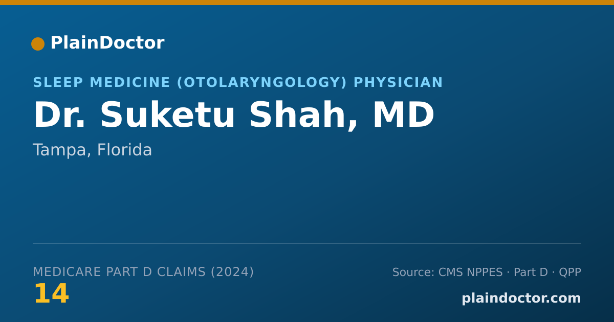 Shareable card for Suketu Shah, MD - Sleep Medicine (Otolaryngology) Physician, Tampa, FL