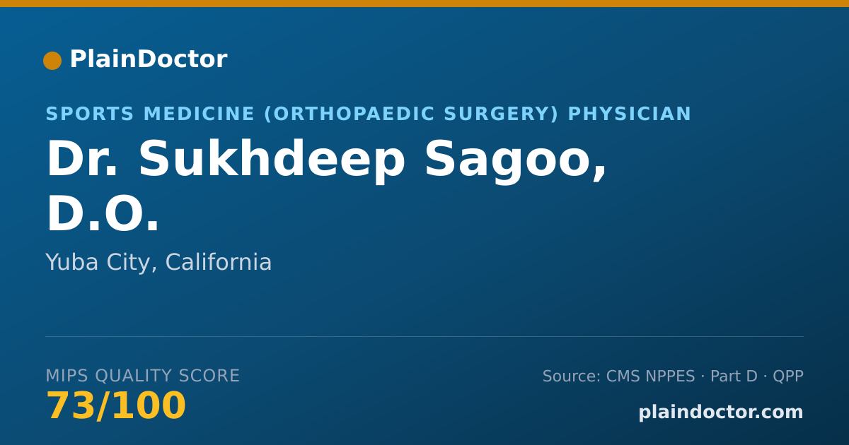 Shareable card for Sukhdeep Sagoo, D.O. - Sports Medicine (Orthopaedic Surgery) Physician, Yuba City, CA