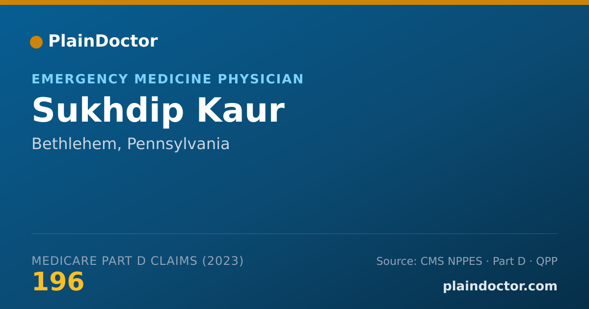 Shareable card for Sukhdip Kaur - Emergency Medicine Physician, Bethlehem, PA