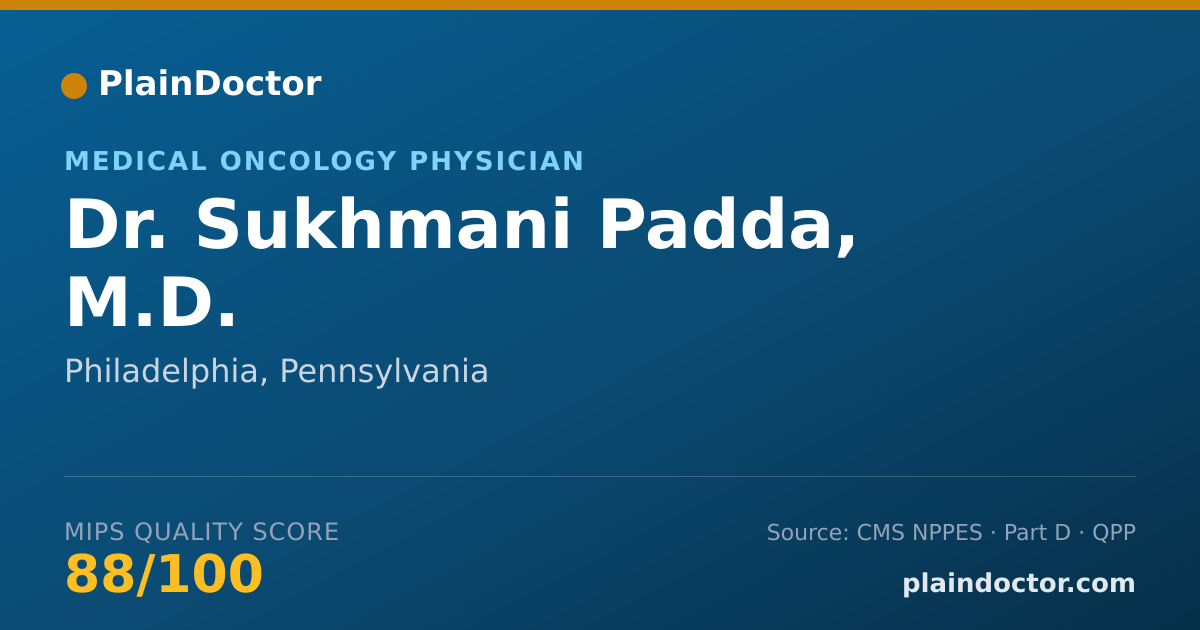 Shareable card for Sukhmani Padda, M.D. - Medical Oncology Physician, Philadelphia, PA