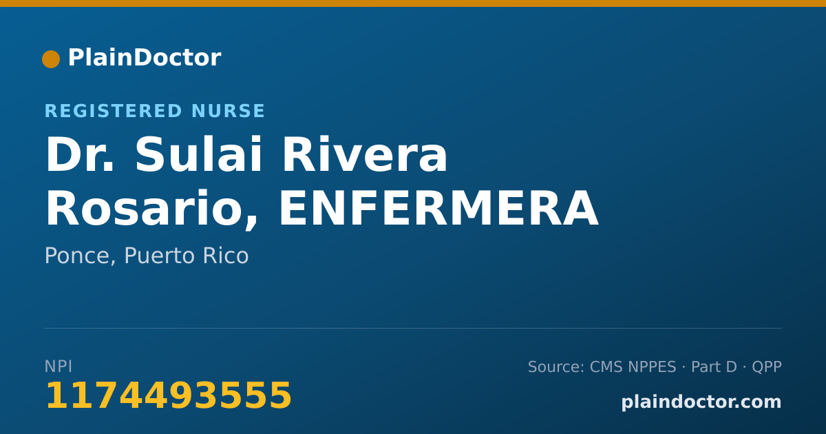 Shareable card for Sulai Rivera Rosario, ENFERMERA REGISTRADA - Registered Nurse, Ponce, PR
