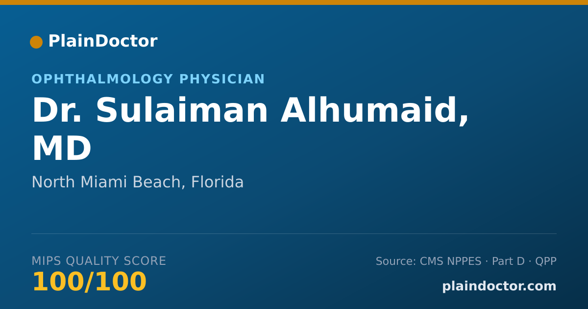 Shareable card for Sulaiman Alhumaid, MD - Ophthalmology Physician, North Miami Beach, FL