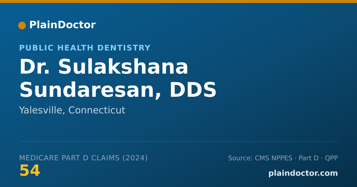 Shareable card for Sulakshana Sundaresan, DDS - Public Health Dentistry, Yalesville, CT