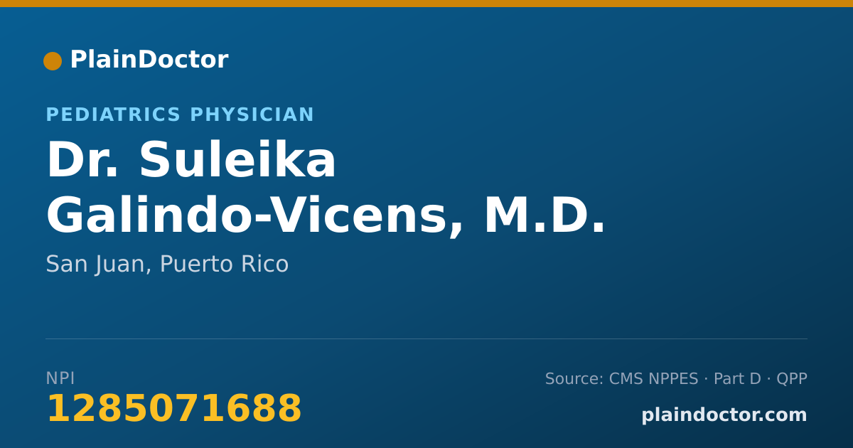 Shareable card for Suleika Galindo-Vicens, M.D. - Pediatrics Physician, San Juan, PR