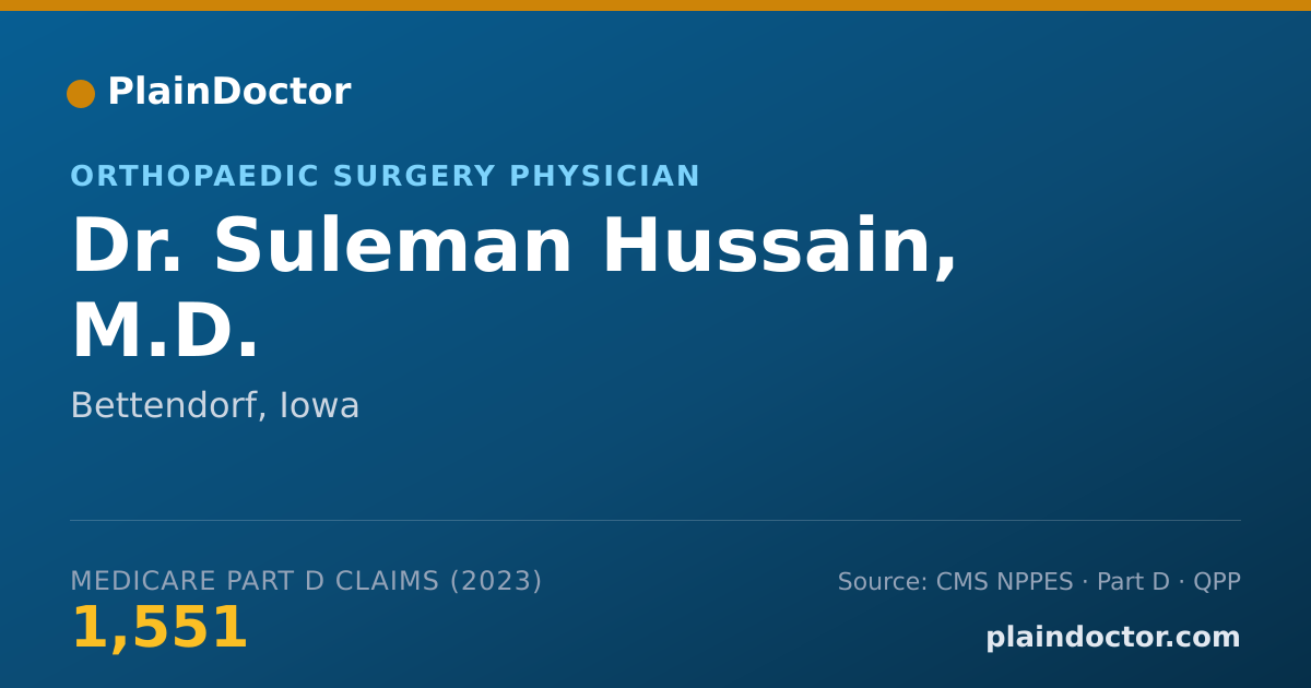 Shareable card for Suleman Hussain, M.D. - Orthopaedic Surgery Physician, Bettendorf, IA