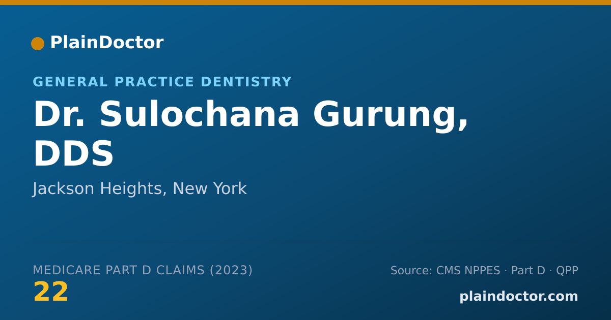 Shareable card for Sulochana Gurung, DDS - General Practice Dentistry, Jackson Heights, NY