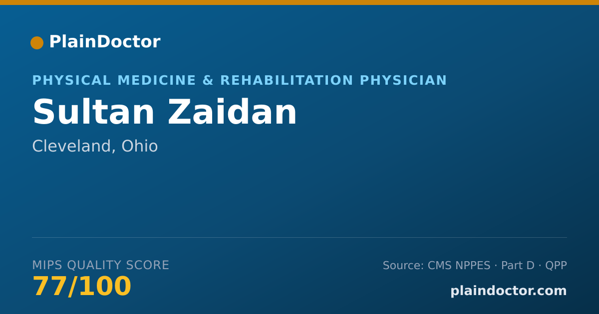 Shareable card for Sultan Zaidan - Physical Medicine & Rehabilitation Physician, Cleveland, OH