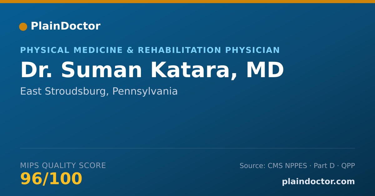 Shareable card for Suman Katara, MD - Physical Medicine & Rehabilitation Physician, East Stroudsburg, PA