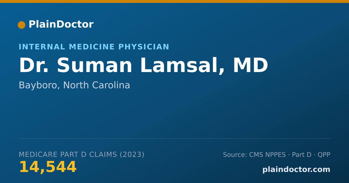 Shareable card for Suman Lamsal, MD - Internal Medicine Physician, Bayboro, NC