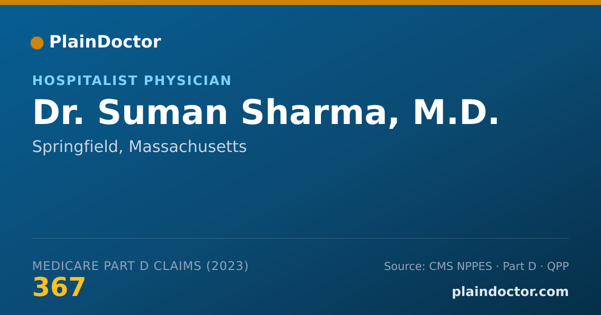 Shareable card for Suman Sharma, M.D. - Hospitalist Physician, Springfield, MA