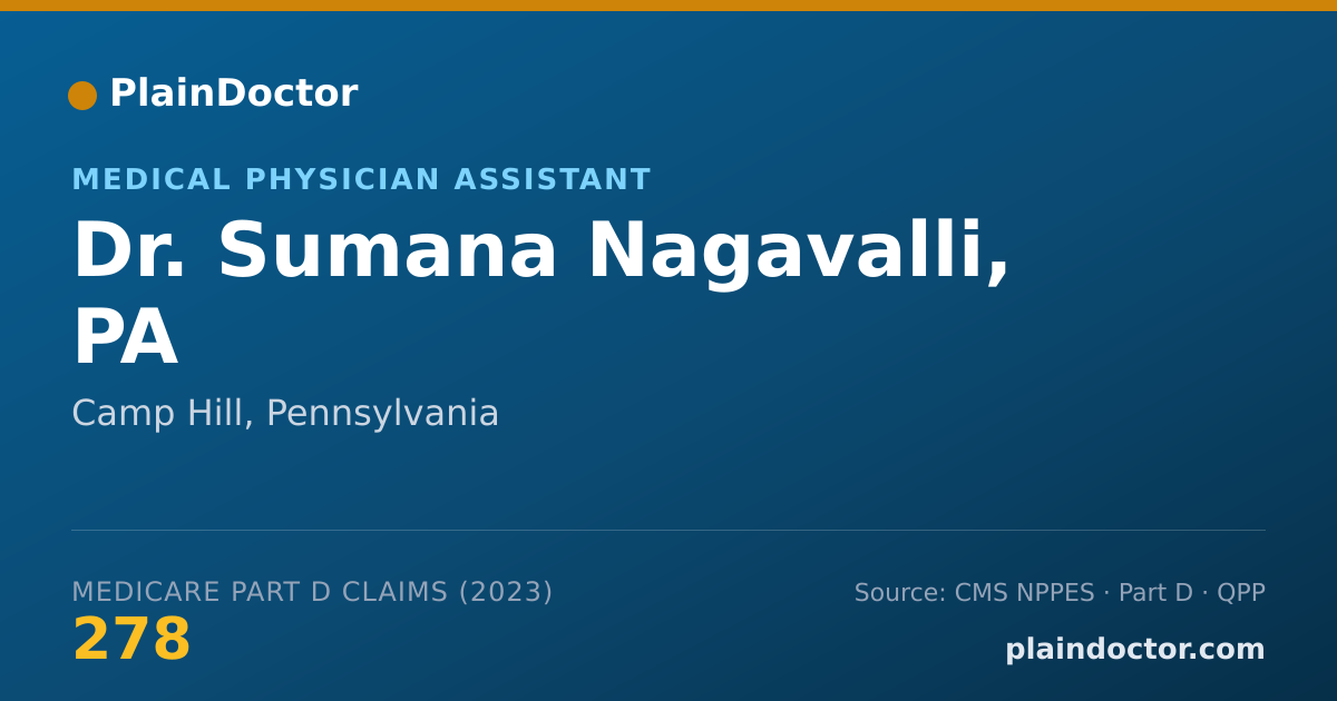 Shareable card for Sumana Nagavalli, PA - Medical Physician Assistant, Camp Hill, PA