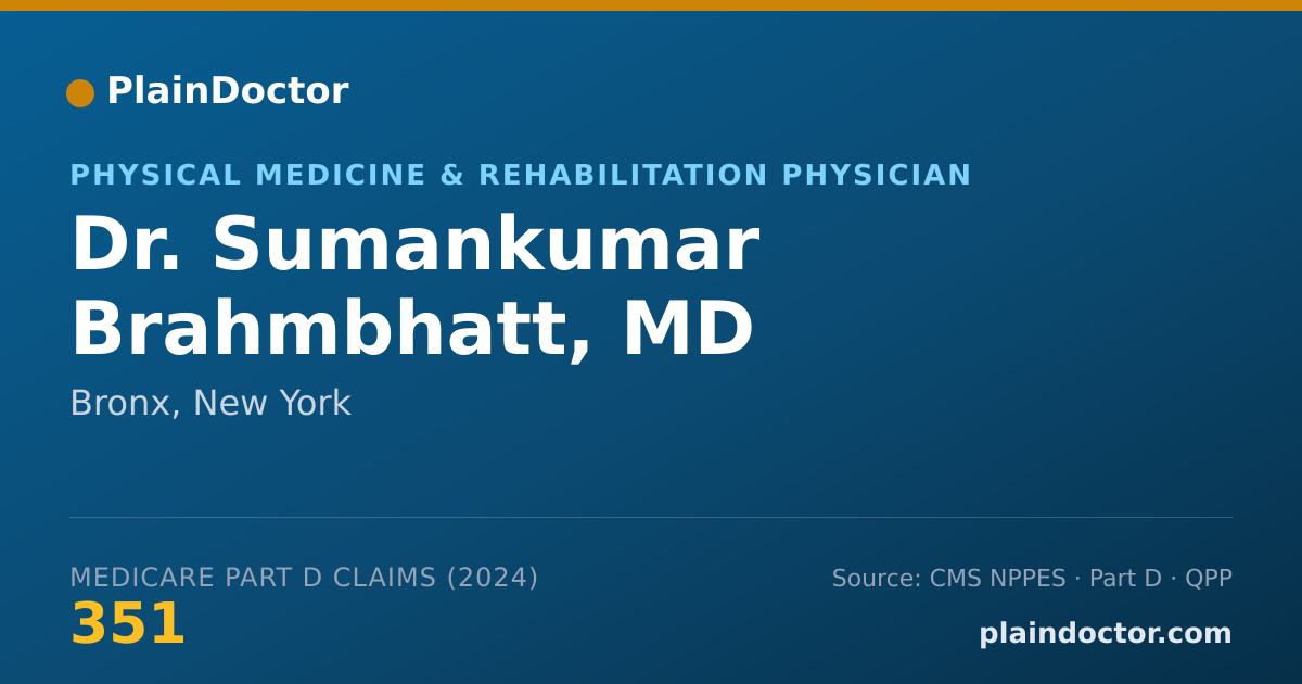 Shareable card for Sumankumar Brahmbhatt, MD - Physical Medicine & Rehabilitation Physician, Bronx, NY