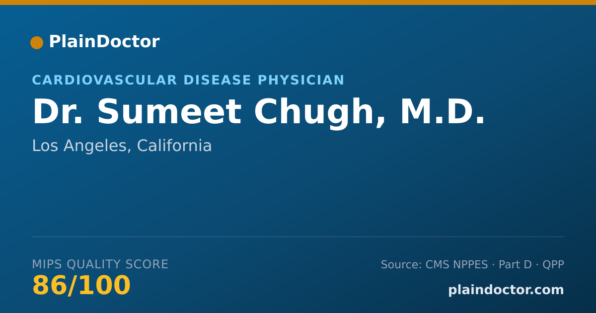 Shareable card for Sumeet Chugh, M.D. - Cardiovascular Disease Physician, Los Angeles, CA